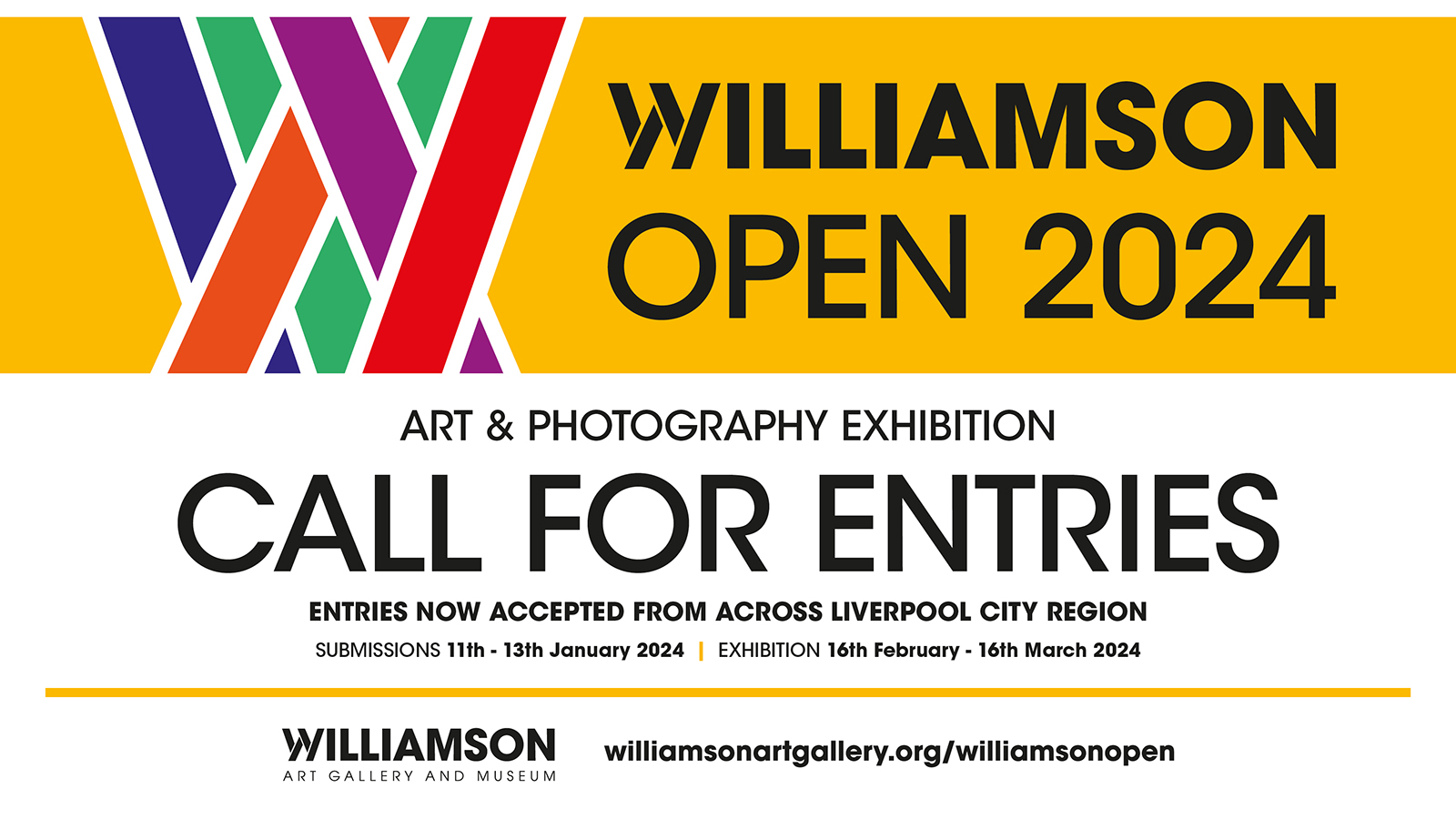 Call for Entries for The Williamson. Entries now accepted from across Liverpool City Region. Click on this picture for a link to find out more