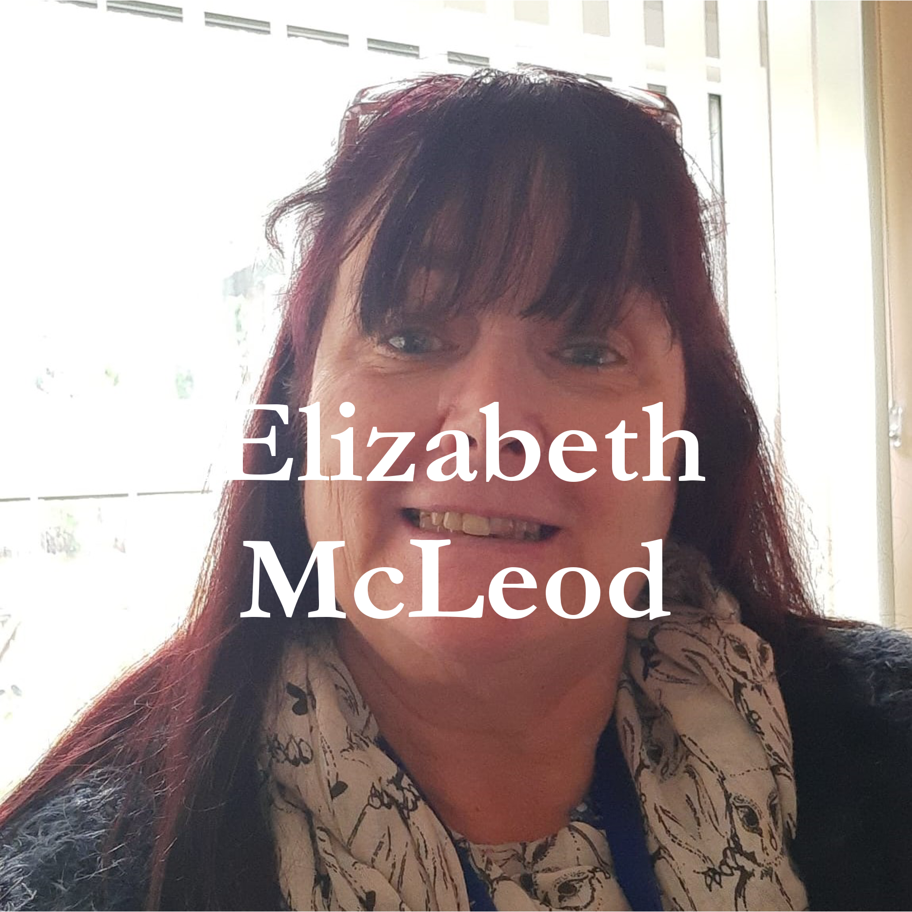 photograph of a woman with her name, Elizabeth McLeod, written across